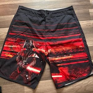Star Wars Men's Board Shorts - Black and Red
